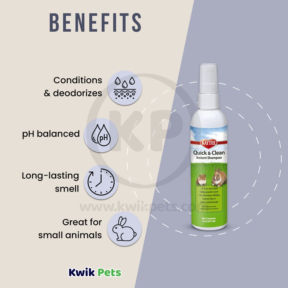 Kaytee Quick & Clean Critter Dry Shampoo 8-oz, Kaytee