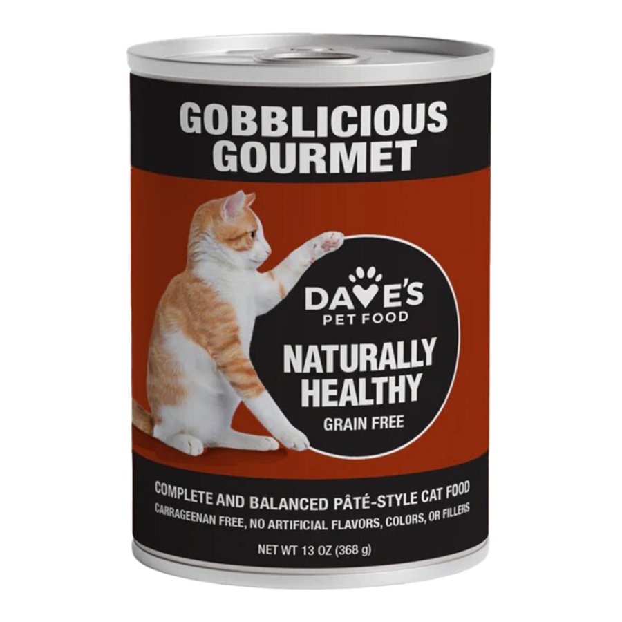 Dave's Pet Food Naturally Healthy Grain Free Wet Cat Food Gobblicious Gourmet Paté Dinner 12-oz, Kwik Pets