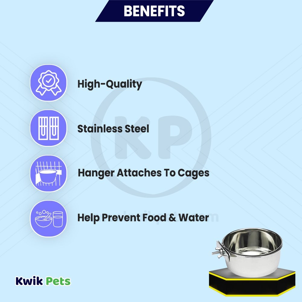 Benefits of Ethical Pet Spot Stainless Steel Bird Coop Cup with Bolt Clamp 10-oz