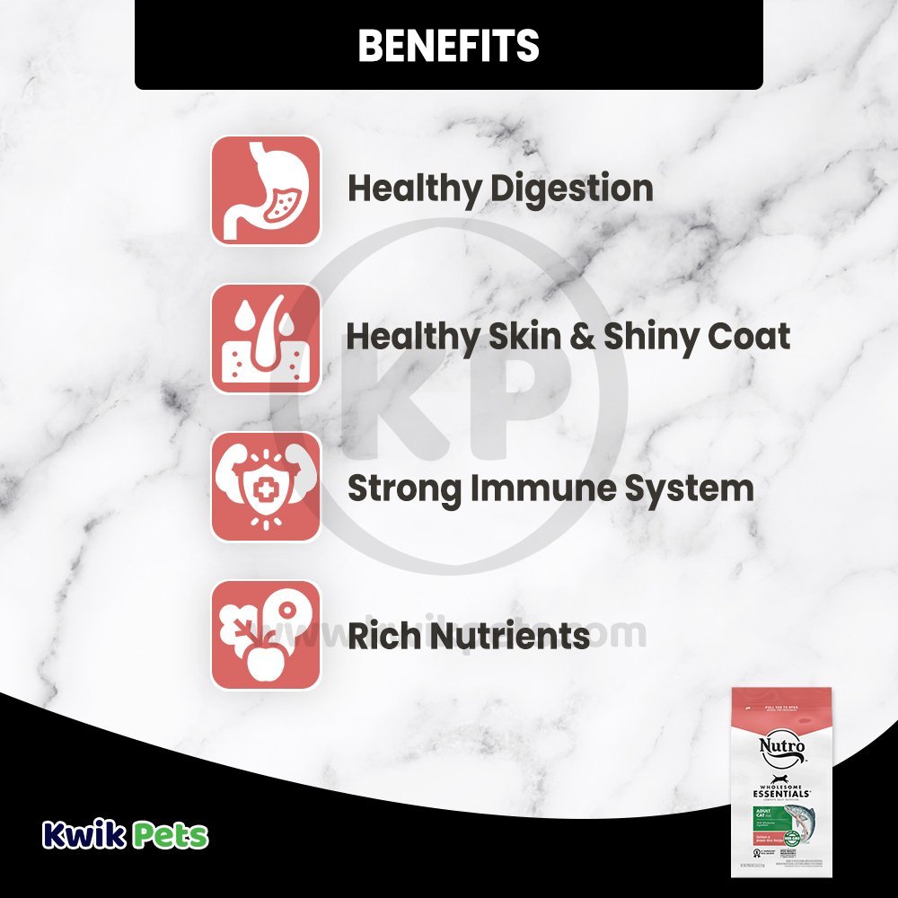 Benefits of Nutro Salmon & Brown Rice Adult Dry Cat Food 3-lb