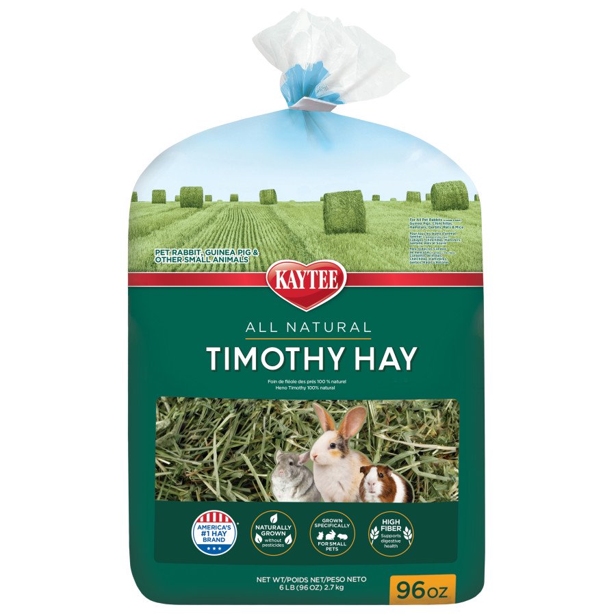 Kaytee All Natural Timothy Hay Small Animals Food 96-oz, Kwik Pets