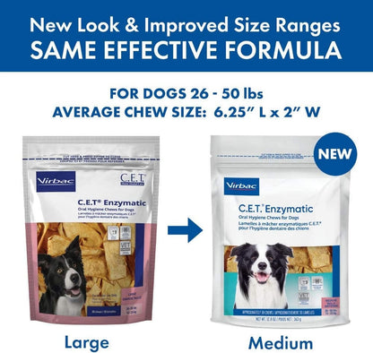 Virbac C.E.T. Enzymatic Dental Chews for Dogs Medium 12.8-oz