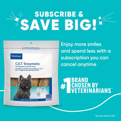 Virbac C.E.T. Enzymatic Dental Chews for Dogs Small 8.5-oz
