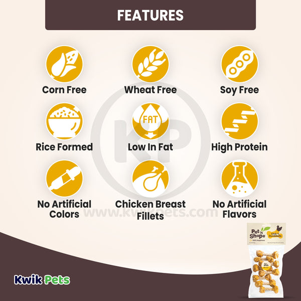Features of Pet 'n Shape Chik 'n Dumbbells Jerky Dog Treats 3.17-oz