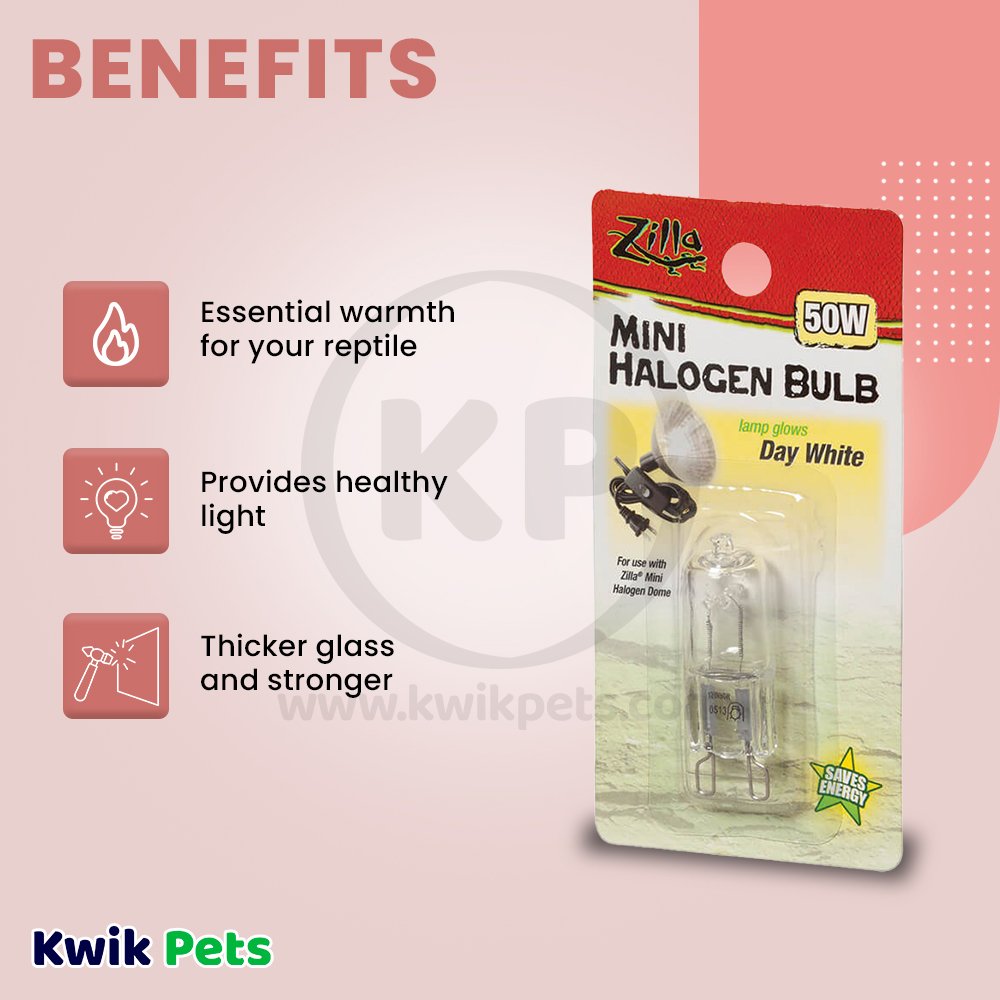Zilla Mini Halogen Bulbs Day White 50 W, Zilla