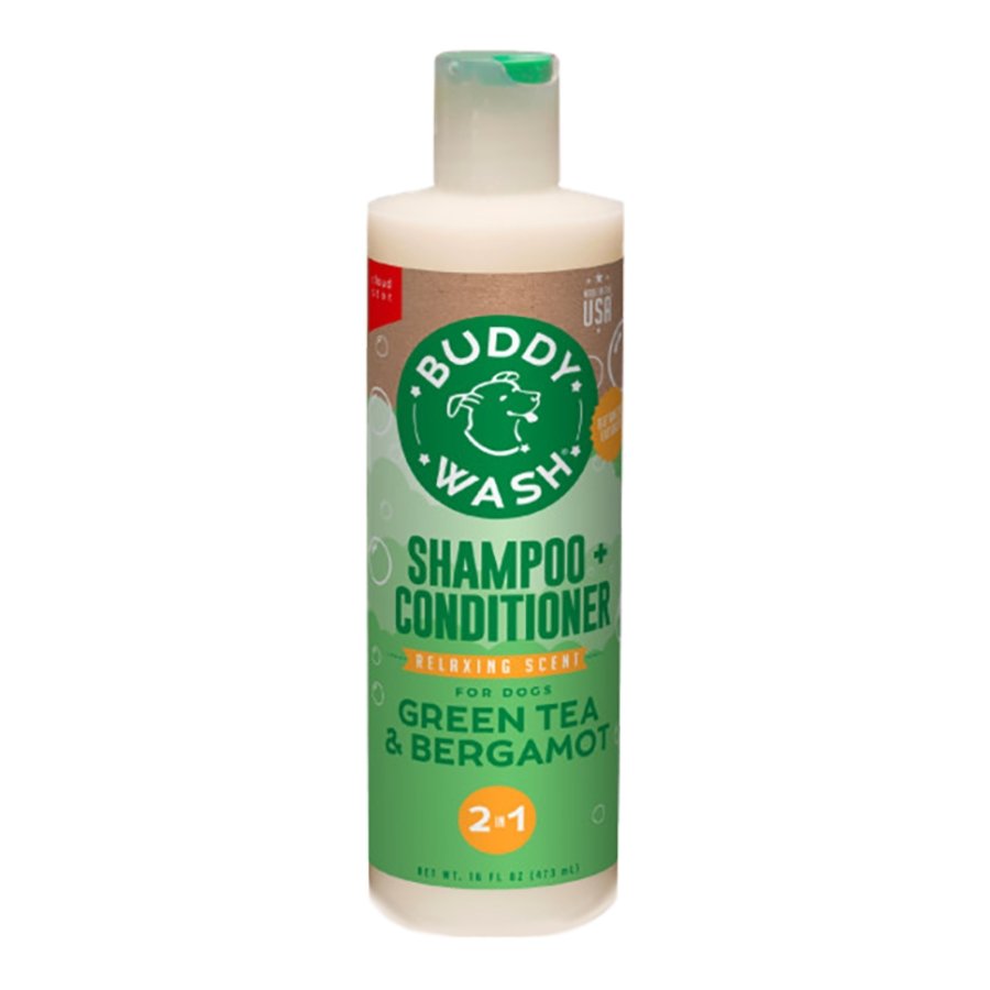 Cloud Star Buddy Wash 2 in 1 Dog Shampoo + Conditioner Green Tea & Bergamot 16-oz, Kwik Pets