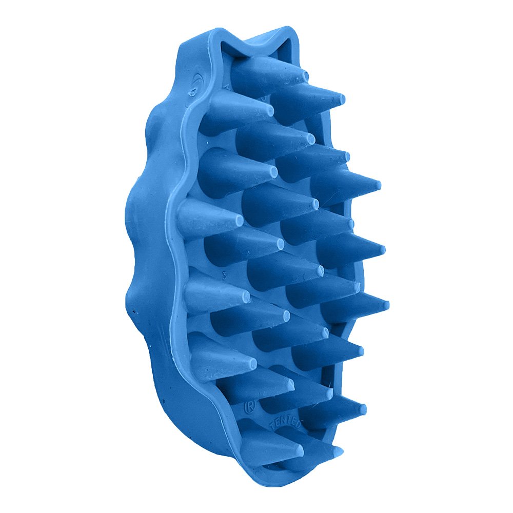 Back of KONG Zoomgroom Rubber Dog Brush Boysenberry Large