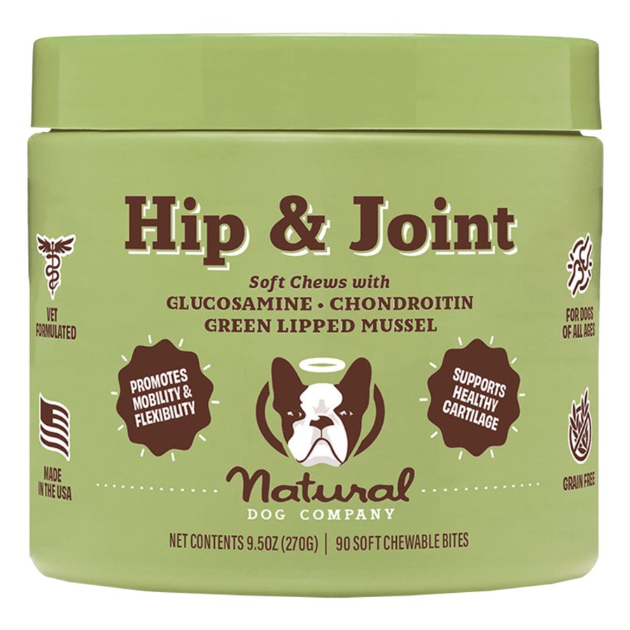 Natural Dog Company Hip & Joint Glucosamine Chew Supplement for Dogs 90 Count