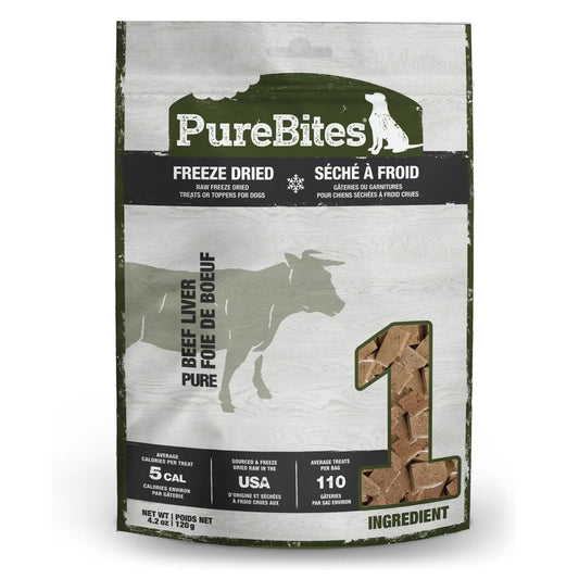 PureBites Beef Liver Freeze Dried Dog Treats, 4.2 oz