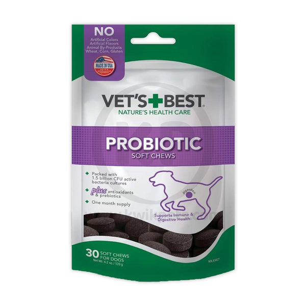 Vet's Best Probiotic Chicken Flavored Soft Chews Digestive Supplement for Dogs, 4.2 oz, Vet's Best