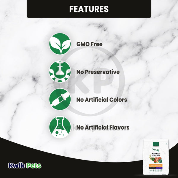 Features of Nutro Natural Choice Chicken & Brown Rice Small Bites Adult Dry Dog Food 30-lb