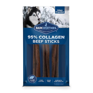 Barkworthies 6" Beef Collagen Daily Health Boost Dog Sticks 3 Count 2-oz