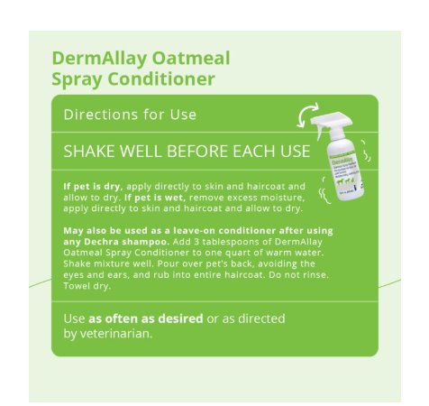 Dechra DermAllay Oatmeal Spray Conditioner for Dogs, Cats & Horses 12-oz