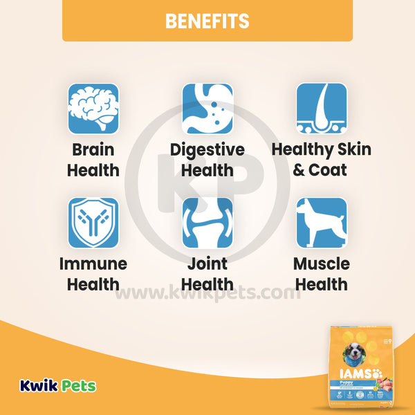 Benefits of IAMS Smart Large Breed Puppy Dry Dog Food Real Chicken 30.6-lb