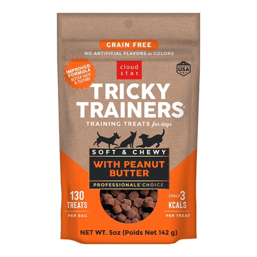 Cloud Star Tricky Trainers Grain Free Soft & Chewy Dog Training Treats Peanut Butter 5-oz, Kwik Pets