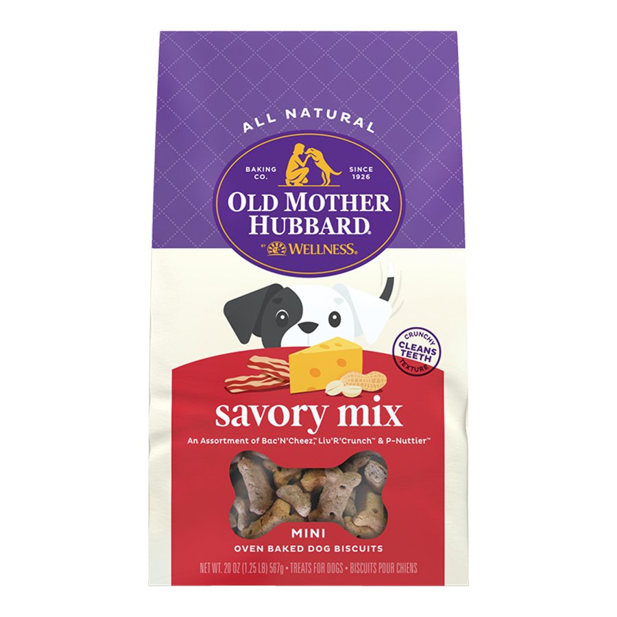 Old Mother Hubbard by Wellness Classic Savory Mix Natural Mini Oven-Baked Biscuits Dog Treats 20-oz, Kwik Pets
