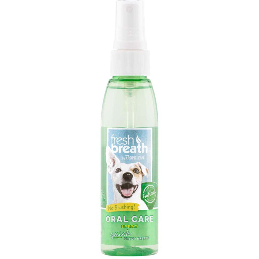 TropiClean Fresh Breath Oral Care Spray for Dogs & Cats 4-oz, Kwik Pets