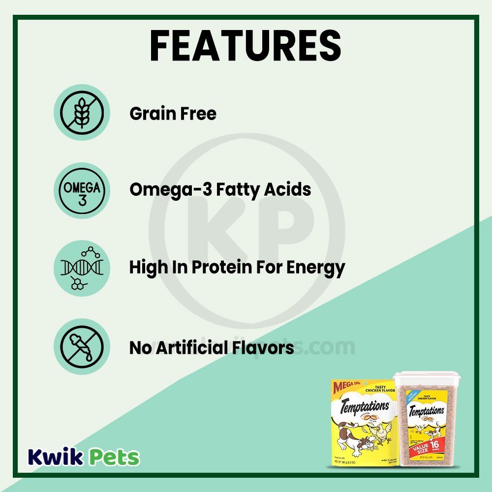 Features - Temptations Classics Crunchy & Soft Adult Cat Treats Tasty Chicken 16-oz