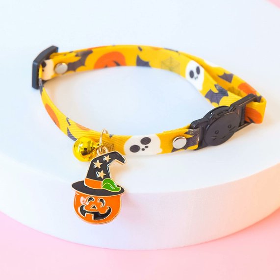 Cheerhunting Halloweek Halloween Pumpkin Ghost Cat Collar Medium