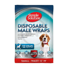 Simple Solution Disposable Male Wraps White Medium 12 Count
