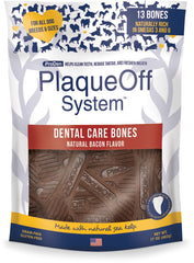 NaturVet Proden PlaqueOff System Dental Care Dog Bones Bacon 13 Count 17-oz