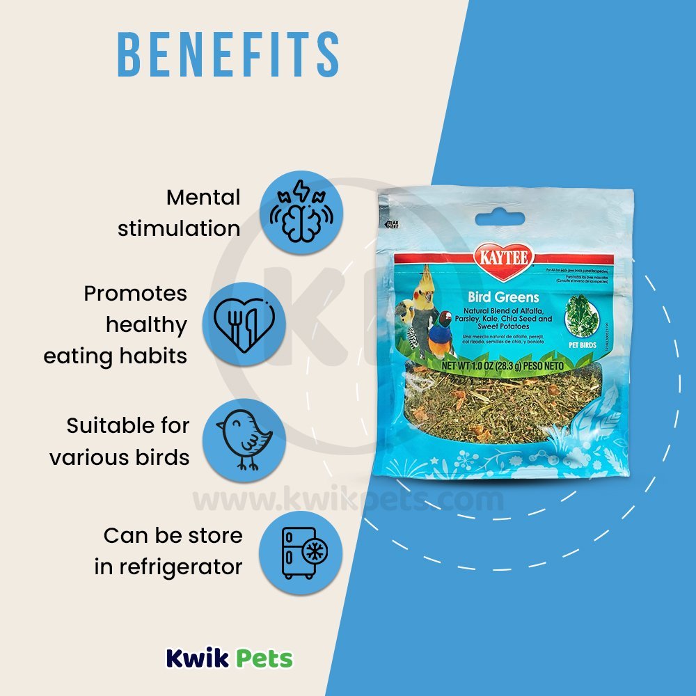 Kaytee Bird Greens Treat for All Pet Birds 1-oz, Kaytee