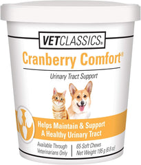 VetClassics Cranberry Comfort Urinary Tract Support Soft Chew Dog & Cat Supplement 65 Count