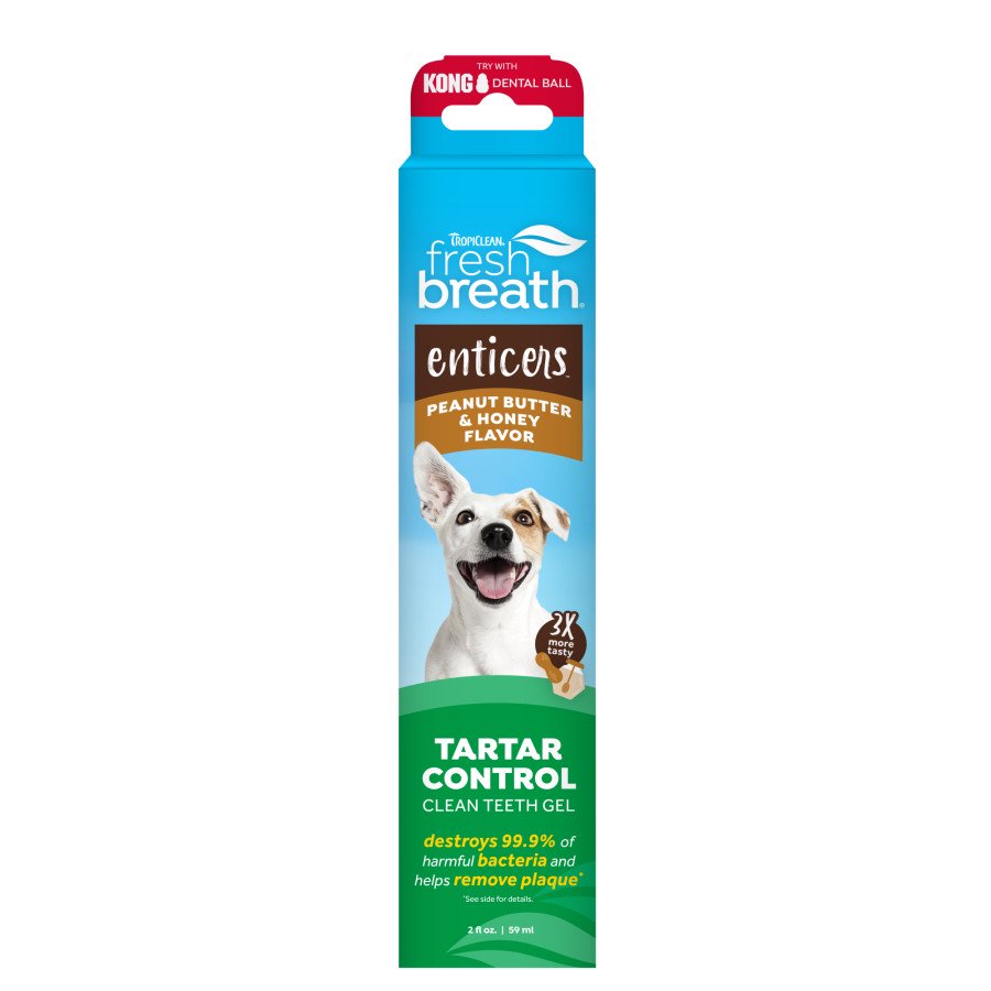 TropiClean Fresh Breath Enticers Peanut Butter & Honey Clean Teeth Oral Care Gel for Dogs 2-oz