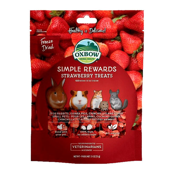 Oxbow Animal Health Simple Rewards Freeze Dried Strawberry Small Animal Treats 0.5-oz, Kwik Pets