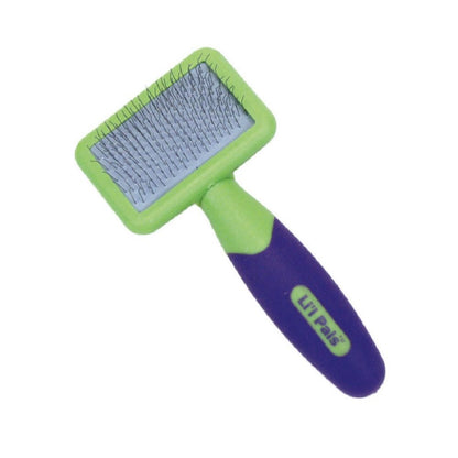 Lil Pals Slicker Dog Brush with Coated Tips Blue, Green, One Size, Coastal Pet
