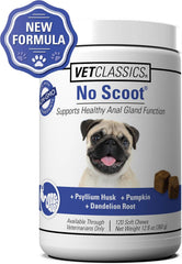 VetClassics No Scoot Anal Gland Function Support Soft Chews Dog Supplement 120 Count
