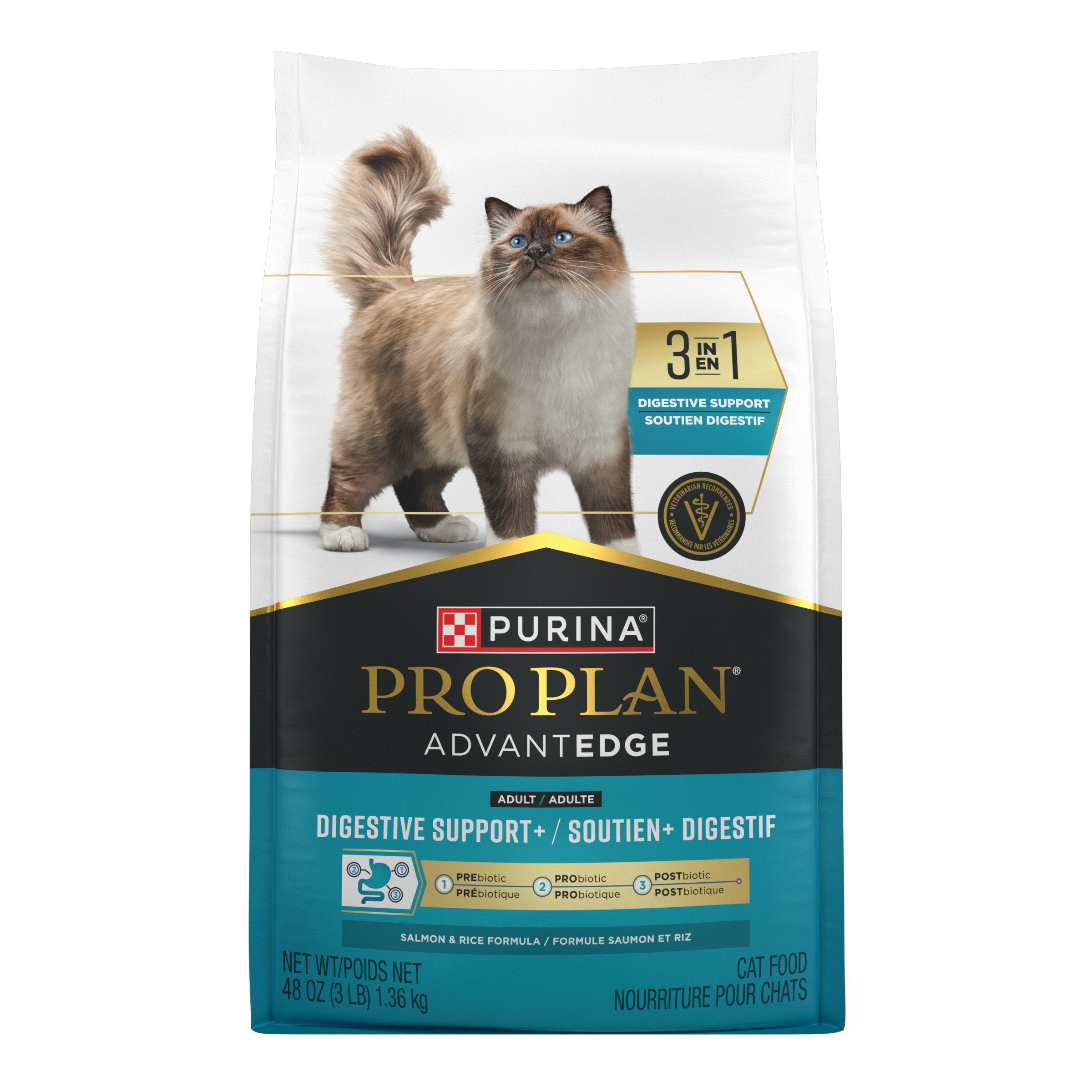 Purina Pro Plan AdvantEDGE Digestive Support+ Salmon & Rice Formula Adult Dry Cat Food