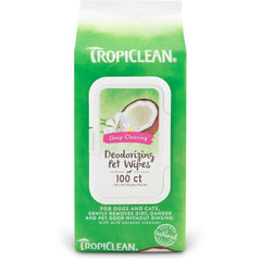 TropiClean Berry + Coconut Tushy & Paw Wipes for Dogs & Cats 100 Count