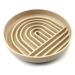 Koira Rainbow Silicone Dog Slow Feeder Lick Mat with Suction Tan