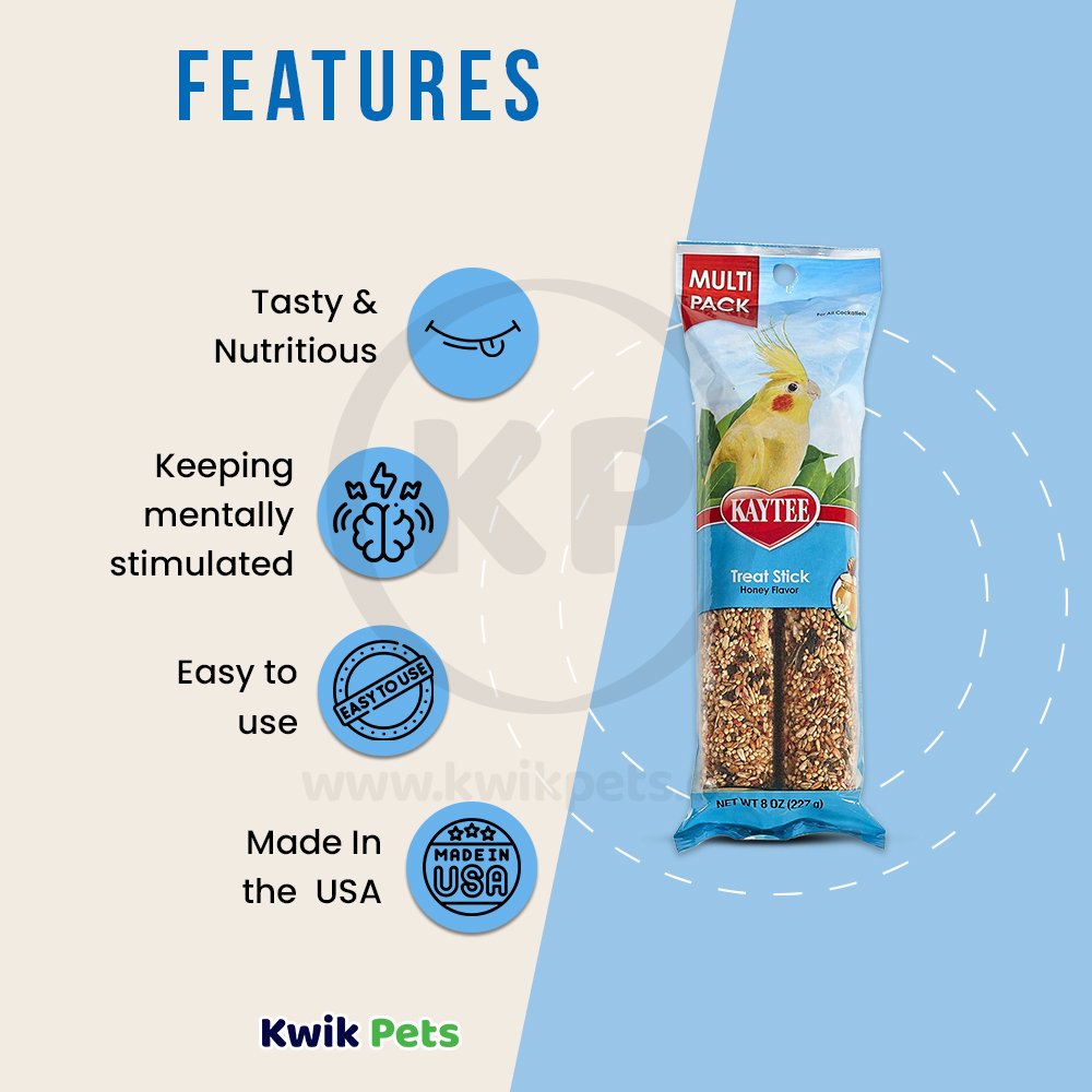 Kaytee Treat Stick Honey Flavor -- Cockatiel, 8-oz, Kaytee