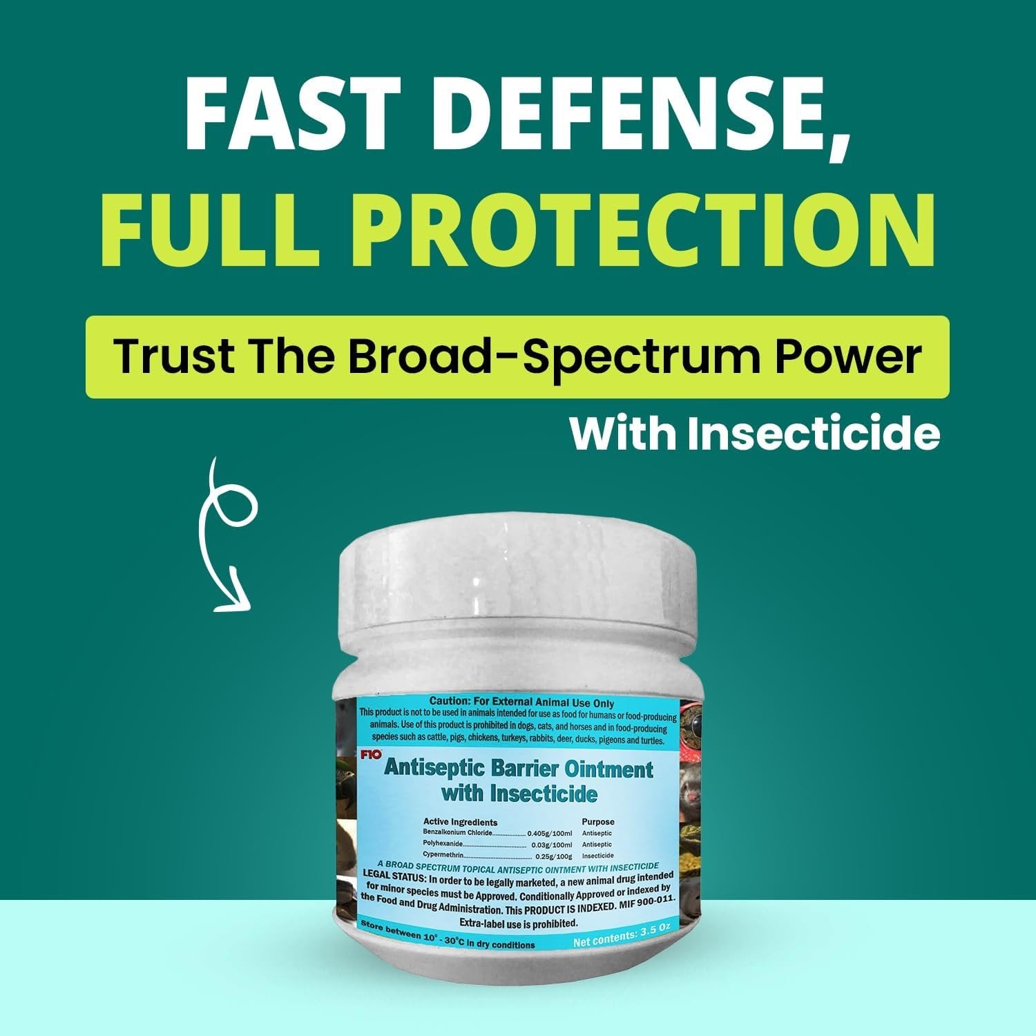 F10 Antiseptic Barrier Ointment with Insecticide 100g, Kwik Pets