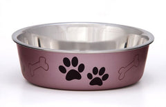 Loving Pets Metallic Dog Bowl Grape Medium