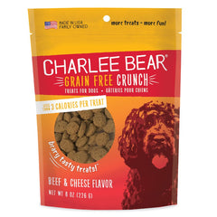 Charlee Bear Grain Free Crunch Dog Treats Beef & Cheese 8-oz