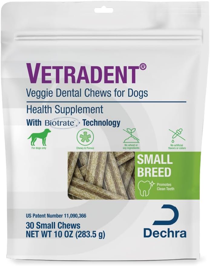 Dechra VETRADENT Veggie Adult Dog Dental Chew Treats Small 30 Count