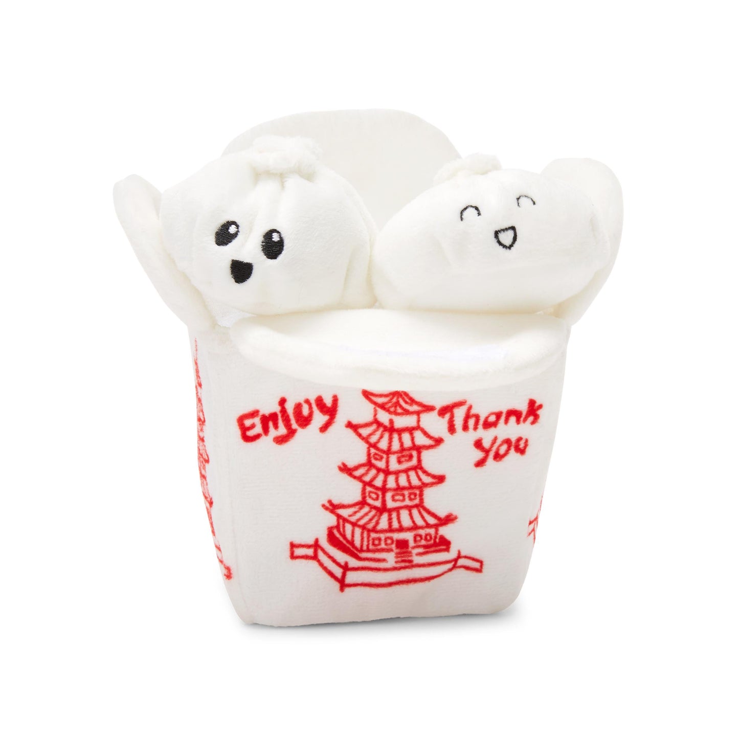BARK Andi's Famous Dumplings Multi-Part Squeaky Plush Dog Toy White Extra Small/Small