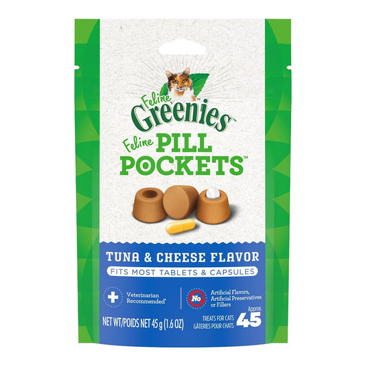Greenies Feline Pill Pockets Cat Treats Tuna & Cheese 1.6-oz