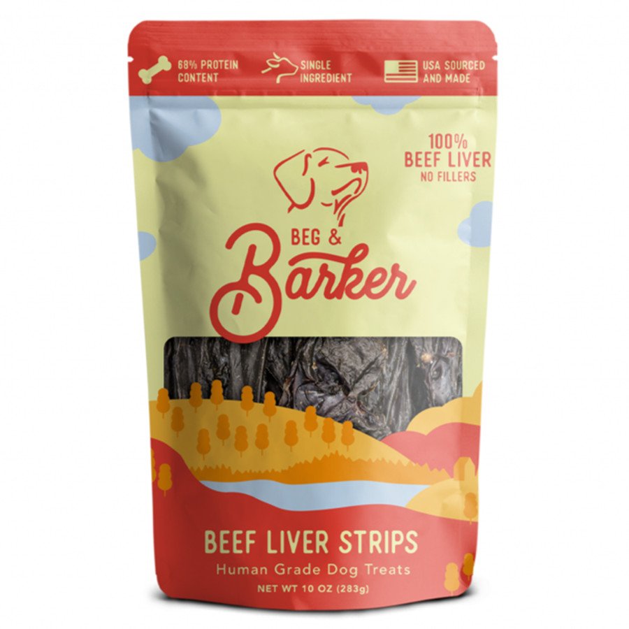 Beg & Barker Beef Liver Strips Dog Jerky Treats 10-oz