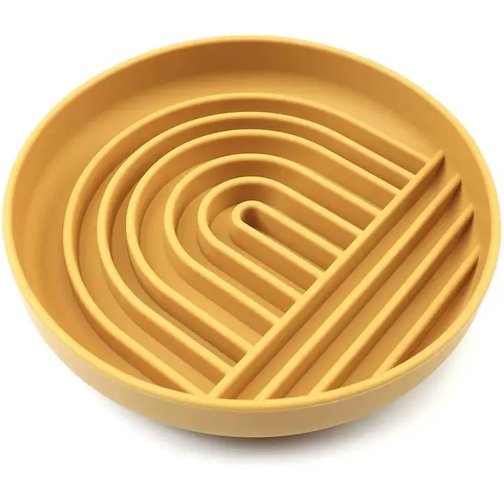 Koira Rainbow Silicone Dog Slow Feeder Lick Mat with Suction Yellow