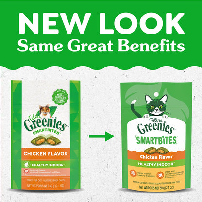 New Look of Greenies Feline SmartBites Healthy Indoor Chicken Cat Treats 2.1-oz