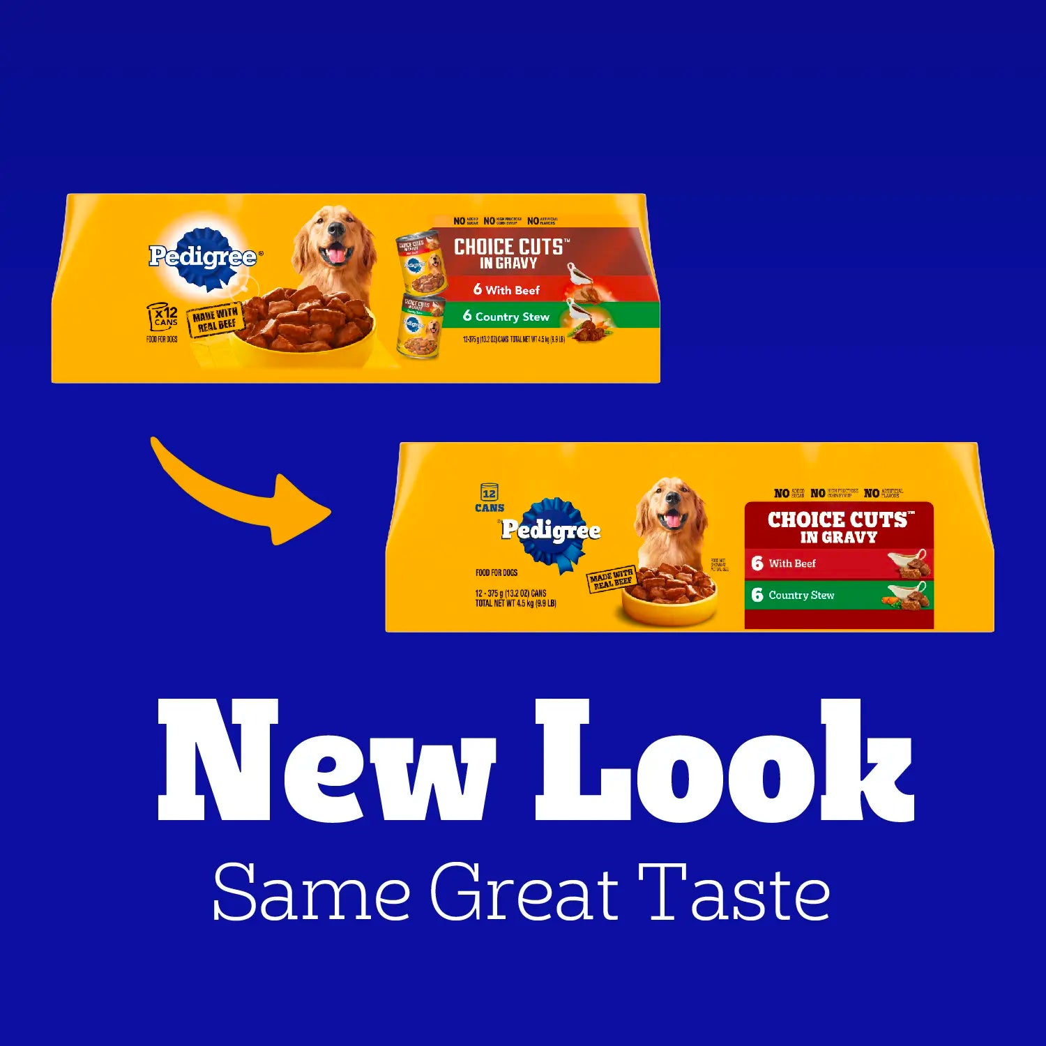 New Look of Pedigree Choice Cuts in Gravy Adult Wet Dog Food Variety Pack Beef & Country Stew 12 Count 13.2-oz