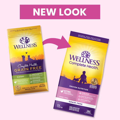 New Look of Wellness Complete Health Grain-Free Kitten Dry Cat Food Deboned Chicken & Chicken Meal Recipe 5.5-lb