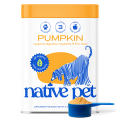 Native Pet Organic Pumpkin Fiber Powder Digestive Supplement for Dogs 8-oz