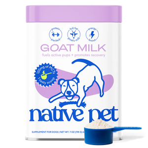 Native Pet Goat Milk Powder Recovery & Energy Support for Active Dogs 7-oz, Kwik Pets