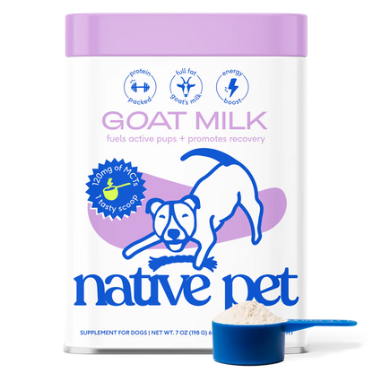 Native Pet Goat Milk Powder Recovery & Energy Support for Active Dogs 7-oz, Kwik Pets