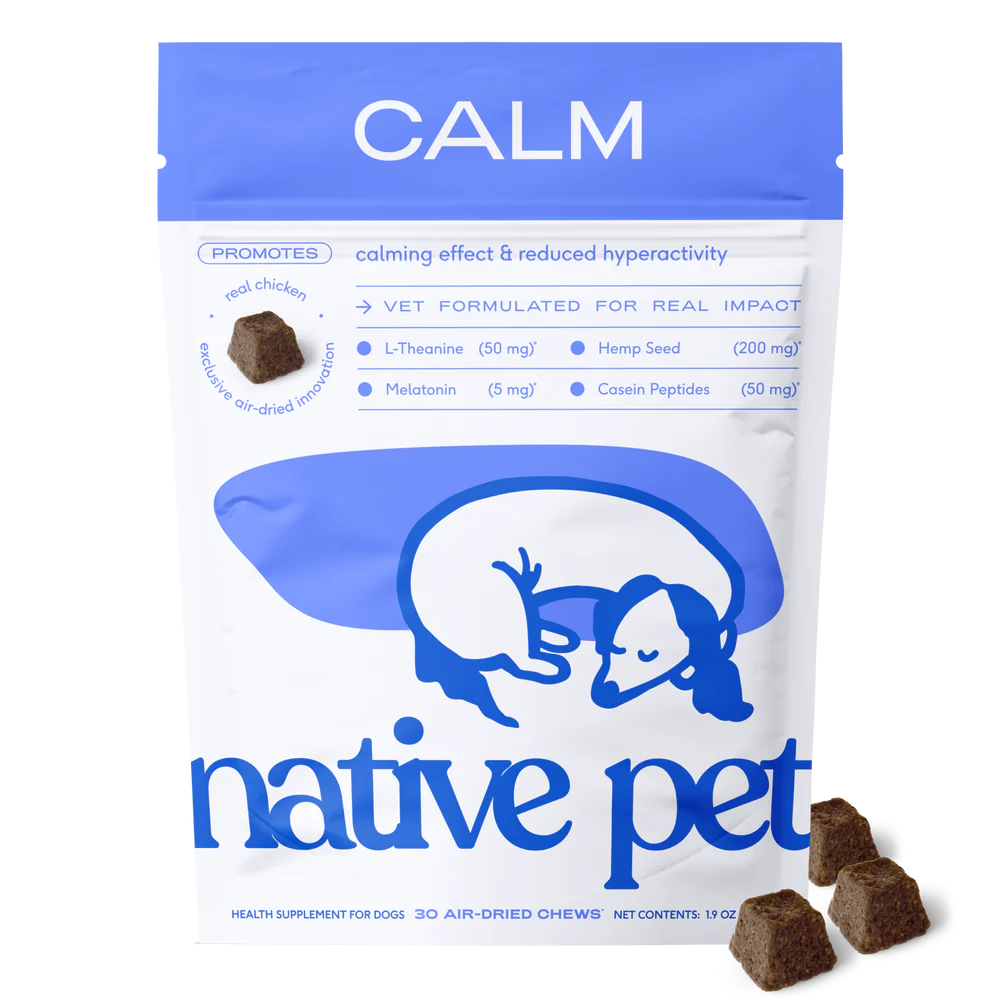 Native Pet Anxiety & Calming Chews Supplement for Dogs 30 Count, Kwik Pets